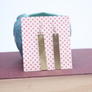 Gold‎ Leather Earrings